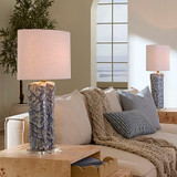 Jamie Young Flurry Ceramic Table Lamp with Linen Shade