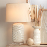 Jamie Young Harper Ceramic Table Lamp - White