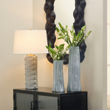 Jamie Young Wright Ceramic Table Lamp with Linen Shade - Blue