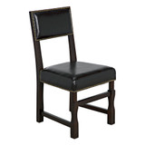 Noir Abadon Side Chair With Leather - Distressed Brown