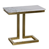 Noir Alonzo Side Table - Bianco Marble