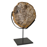 Noir Wood Fossil With Stand - 12"