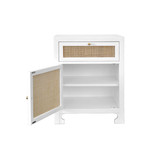 Worlds Away Ruth Cabinet - Cane/White Lacquer