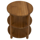 Noir Tier Side Table - Gold Teak