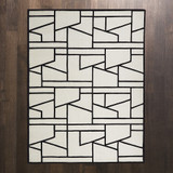Global Views Zig Zag Rug - Ivory/Black - 5 x 8