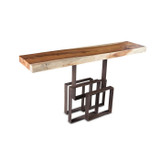 Phillips Collection Score Console Table, Chamcha Wood, Iron Base