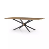 Four Hands Spider Dining Table - Bright Brass Clad - 94"