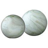 Jamie Young Cosmos Glass Bal- Set of 2 - Sage Swirl Glass