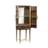 Jonathan Charles Eclectic Walnut & Crackle Cloth Lacquered Drinks Cabinet