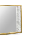 Jonathan Charles Fusion Long Rectangular Ebonised Oak & White Calcutta Marble Hanging Mirror