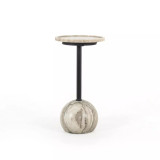 Four Hands Viola Accent Table - Antique White Marble