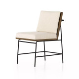 Four Hands Crete Dining Chair - Savile Flax W/ Brown Frame