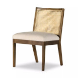 Four Hands Antonia Cane Armless Dining Chair - Toasted Parawood - Savile Flax