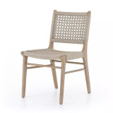 Four Hands Delmar Outdoor Dining Chair - Washed Brown - Ivory Rope