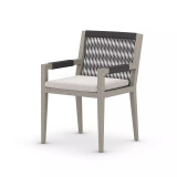 Four Hands Sherwood Outdoor Dining Armchair, Weathered Grey - Stone Grey