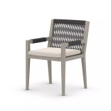 Four Hands Sherwood Outdoor Dining Armchair, Weathered Grey - Faye Sand