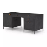 Four Hands Trey Executive Desk - Black Wash Poplar