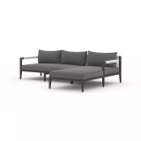 Four Hands Sherwood Outdoor 2 - Piece Sectional, Bronze - Right Chaise - Charcoal