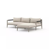 Four Hands Sherwood Outdoor 2 - Piece Sectional, Weathered Grey - Right Chaise - Faye Sand