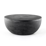 Four Hands Basil Outdoor Round Coffee Table - Aged Grey - 36"