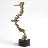 Studio A Wind Blown Sculpture - Brass - Sm