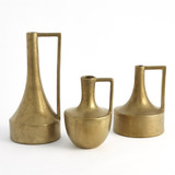 Global Views Short Neck Handle Vase - Gold