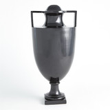 Global Views Square Handle Amphora Urn - Matte Black