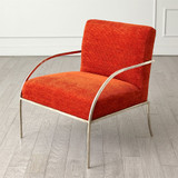 Global Views Swoop Chair - Orange - Nickel