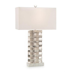 Chiseled and Polished Nickel Table Lamp