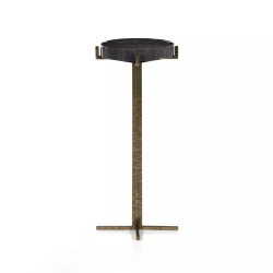 Four Hands Jonty Round End Table - Dark Petrified Wood