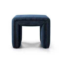 Four Hands Augustine Ottoman - 21" - Sapphire Navy