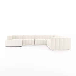 Four Hands Langham Channeled 6 - Piece Sectional - Left Chaise - Fayette Cloud