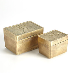 Studio A Flora Box - Antique Brass - Sm