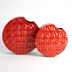 Global Views Geometric Vase - Red - Lg