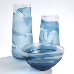 Studio A Glacier Vase - Blue - Lg