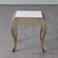 Global Views Paris Spot Table - Grey Sandblasted Oak