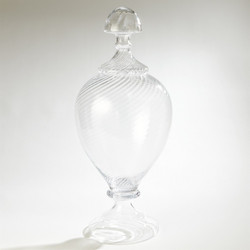 Global Views Spiraled Glass Lidded Jar