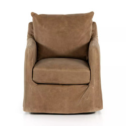 Four Hands Banks Slipcover Swivel Chair - Palermo Drift