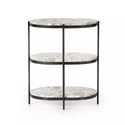 Four Hands Felix Oval Nightstand - Canyon - Hammered Grey Four Hands Felix Oval Nightstand - Canyon - Hammered Grey