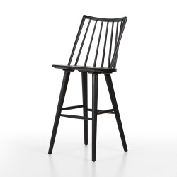 Four Hands Lewis Windsor Bar Stool- Black Oak