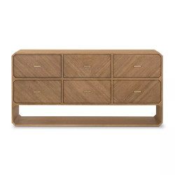 Four Hands Caspian 6 Drawer Dresser - Natural Ash Veneer