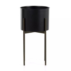 Four Hands Jed Planter - Small - Iron Matte Black