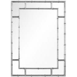 Distressed Silver Leaf Iron Mirror Distressed Silver Leaf Iron Mirror