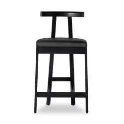 Four Hands Tex Counter Stool - Black Leather