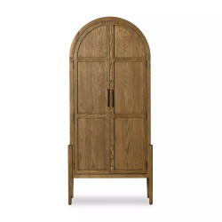 Four Hands Tolle Panel Door Cabinet - Drifted Oak Solid