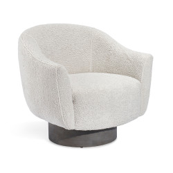 Interlude Home Simone Swivel Chair - Haze Shearling