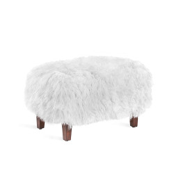 Interlude Home Royce Ottoman - Walnut/ White