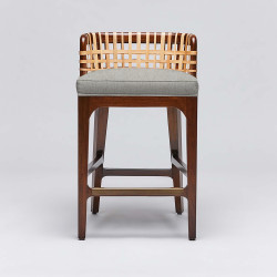 Interlude Home Palms Counter Stool - Chestnut/ Fog