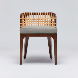 Interlude Home Palms Side Chair - Chestnut/ Fog