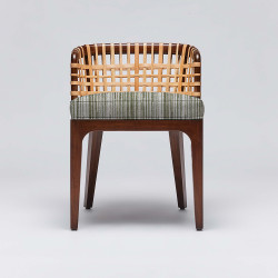 Interlude Home Palms Side Chair - Chestnut/ Sage